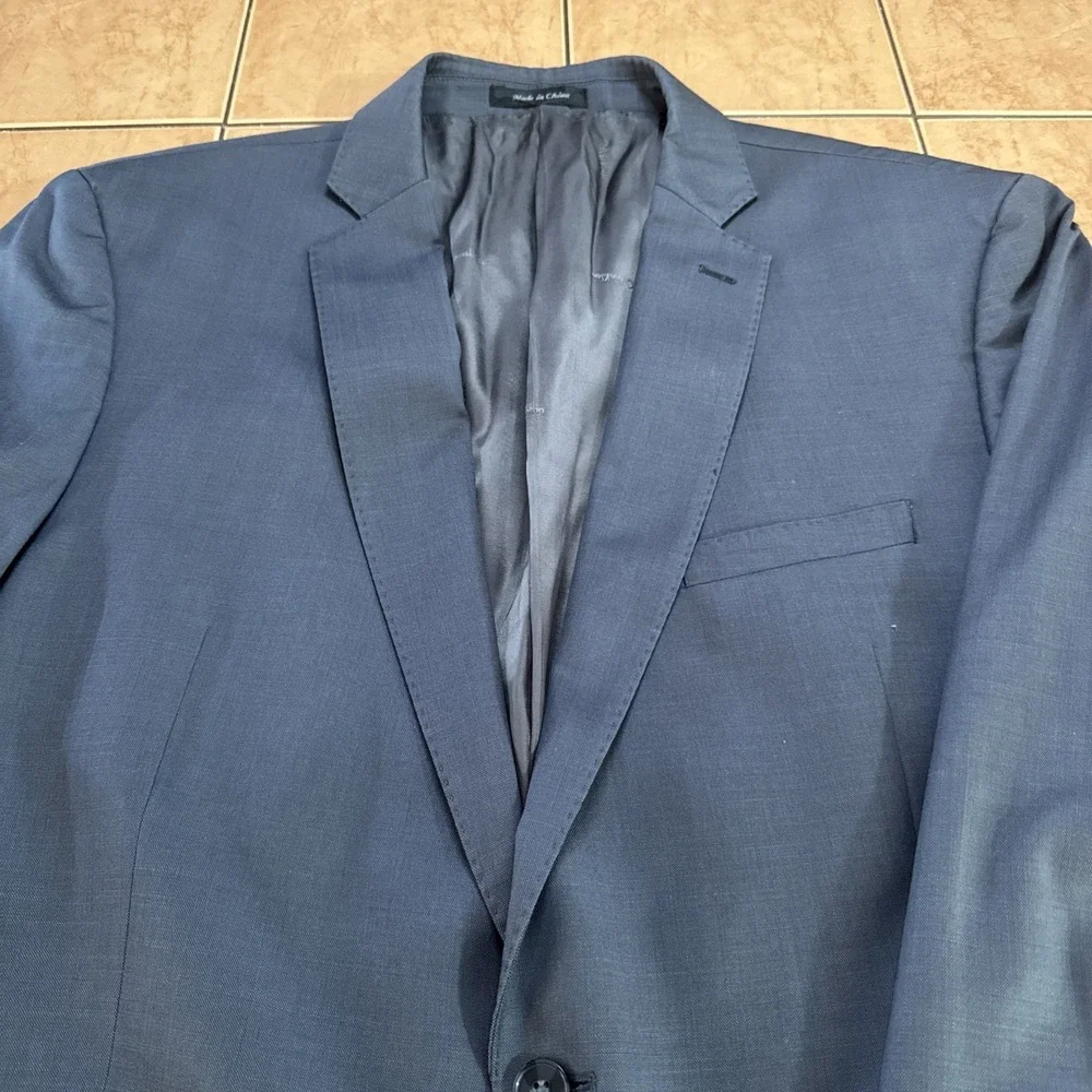 Calvin‎ Klein 2-Piece Suit Mens 48R Pants 38 x 32 Gray Extreme Slim Fit Blazer
